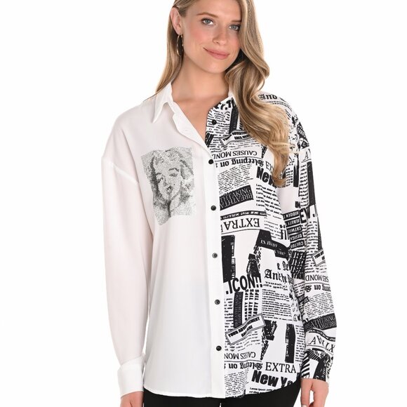 251529 Button Up Marylyn Monroe Shirt by FRANK LYMAN - Picture 2 of 2